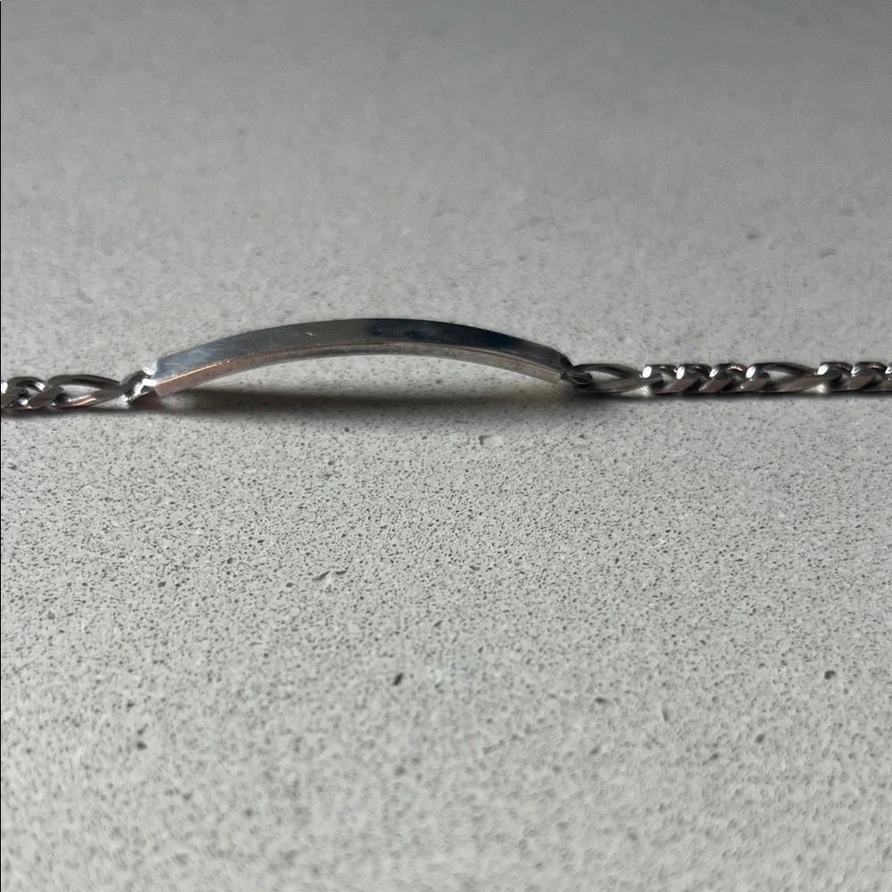 925 Italy Sterling Silver ID chain bracelet engrave engraveable jewelry 8” gift